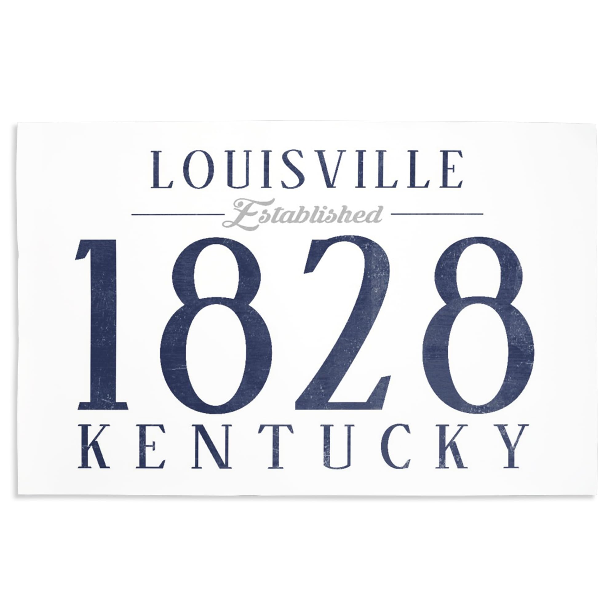 Lantern Press 16x24 Inch Premium Giclee Art Print - Louisville Kentucky Skyline with Established Date in Blue - Perfect for Home Office Wall Decor & Gift Ideas