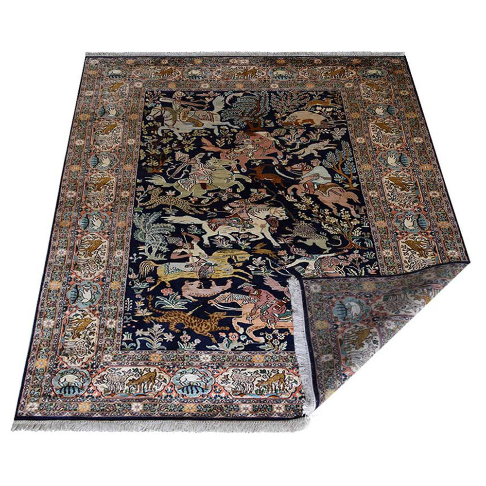 Hand Knotted Persian Silk Rug - Premium Traditional Oriental Carpet for Living Room, Bedroom & Dining Area - Luxurious Home Decor & Floor Covering