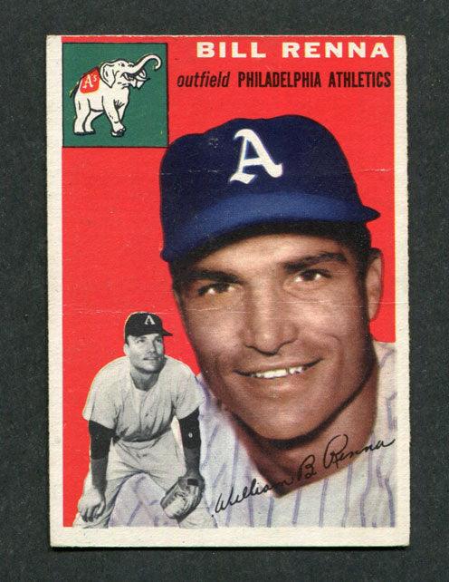 1954 Topps #112 Bill Renna Philadelphia Athletics Rookie Baseball Card - Vintage Collectible Sports Memorabilia for Fans & Investors - Perfect for Display, Gifts, and Card Collections