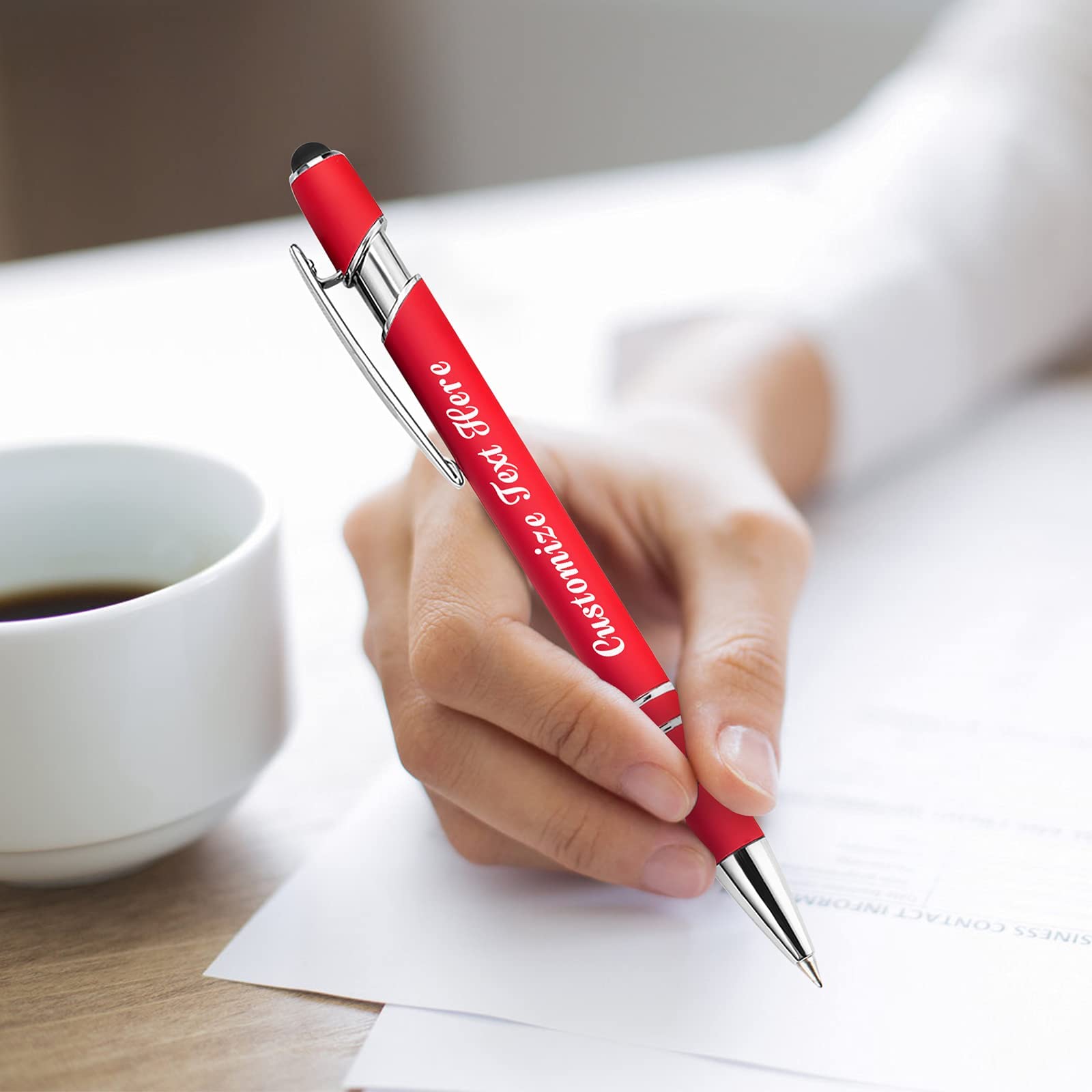 Custom Ballpoint Pens Bulk 500 Pcs - Personalized with Name & Logo - Free Engraving - Ideal for Corporate Gifts, Birthday Presents, Graduation Favors, Promotional Events & Office Supplies