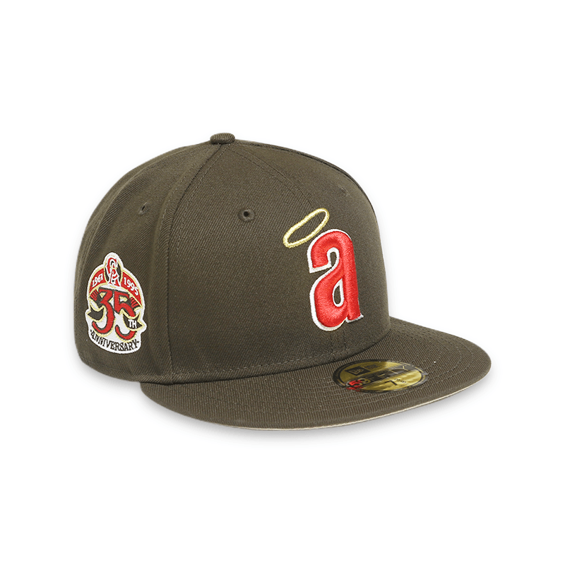 Los Angeles Angels 35th Anniversary Brown 59FIFTY Fitted Hat for Men - Official MLB Baseball Cap for Sports Fans & Collectors - Perfect for Games, Gifts, and Everyday Wear