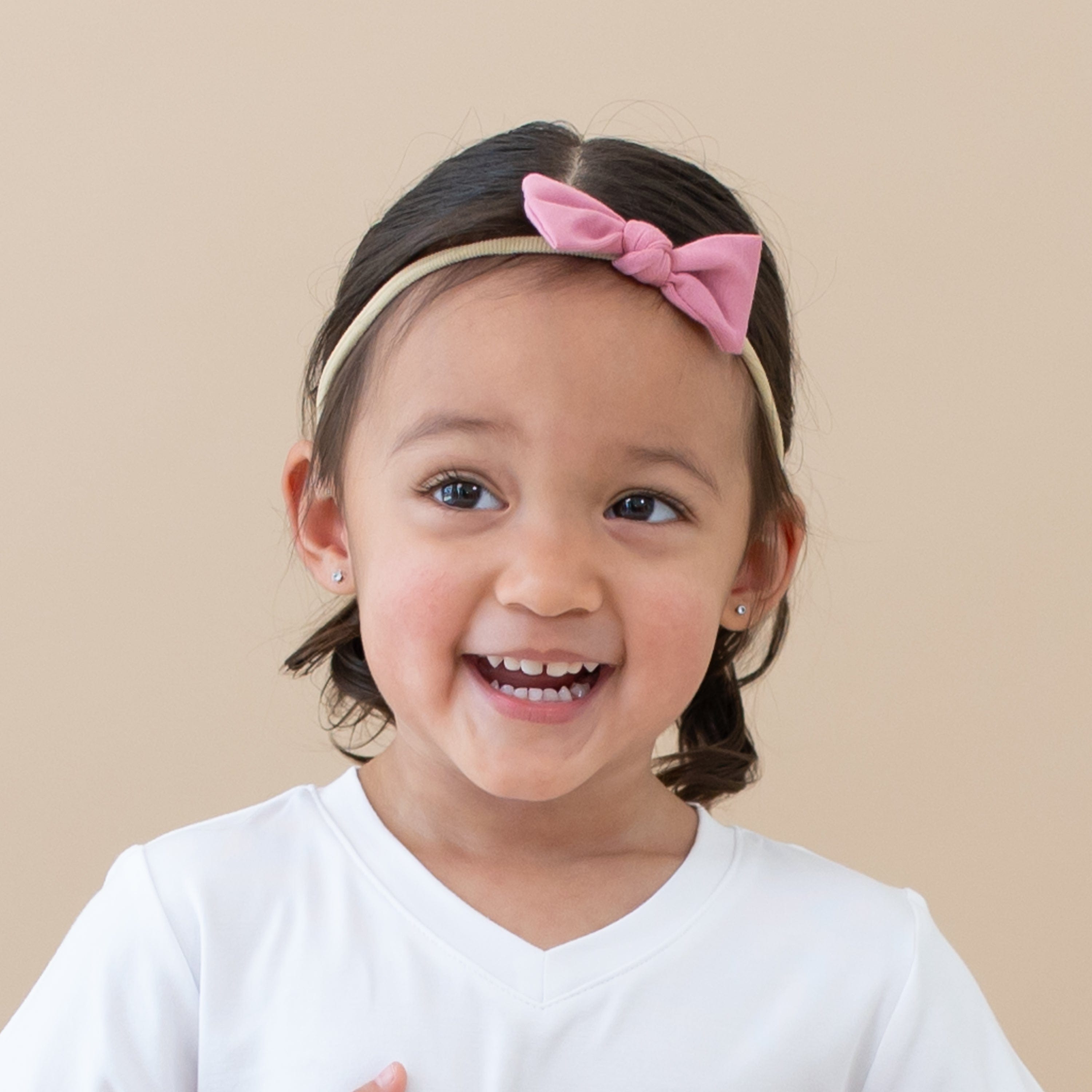 Apple Blossom Tiny Nylon Bow - Hair Accessory for Girls, Women, Bridal & Party Outfits