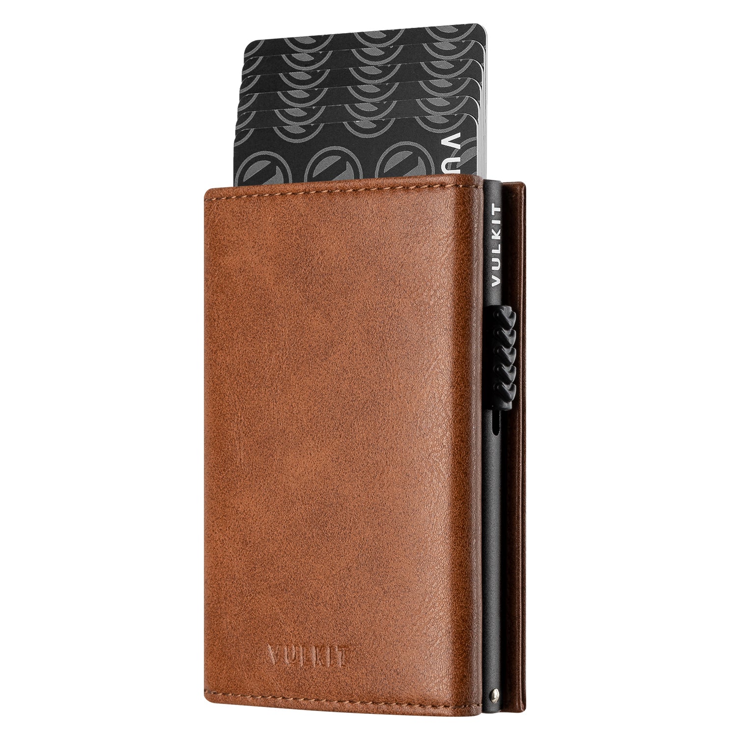 VC302 Side Slider Tri-Fold Wallet with Magnetic Strip Closure & Back Zipper Pocket - Slim RFID Blocking Leather Wallet for Men - Perfect for Business, Travel & Everyday Use