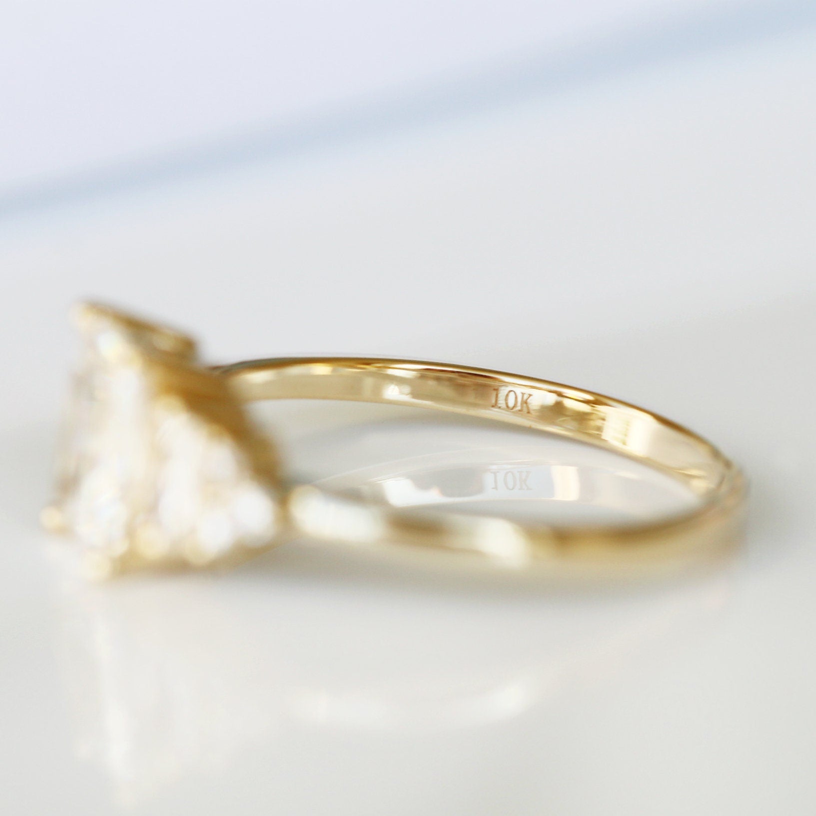 14K Solid Yellow Gold Moissanite Engagement Ring for Women - Sparkling Wedding Band, Anniversary Gift, Proposal Jewelry for Her