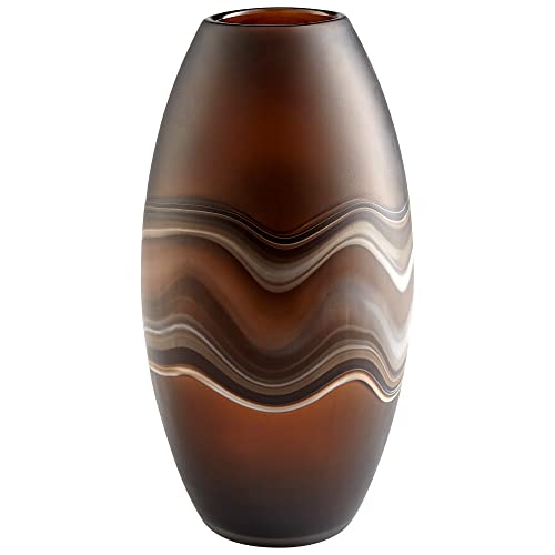 Cyan Design 10481 Gold-Amber Glass Vase & Planter - Elegant Home Decor for Centerpieces, Wedding, Dining Table & Living Room Display