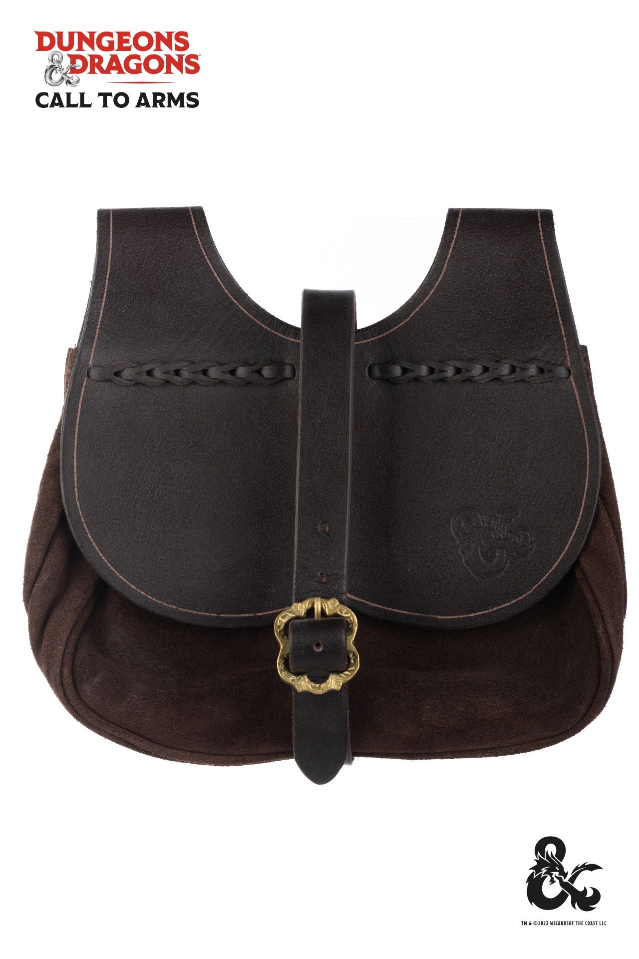 Dungeons & Dragons Themed Brown Leather Kidney Belt Bag for RPG Cosplay & LARP Accessories - Perfect for Gaming Conventions & Fantasy Events