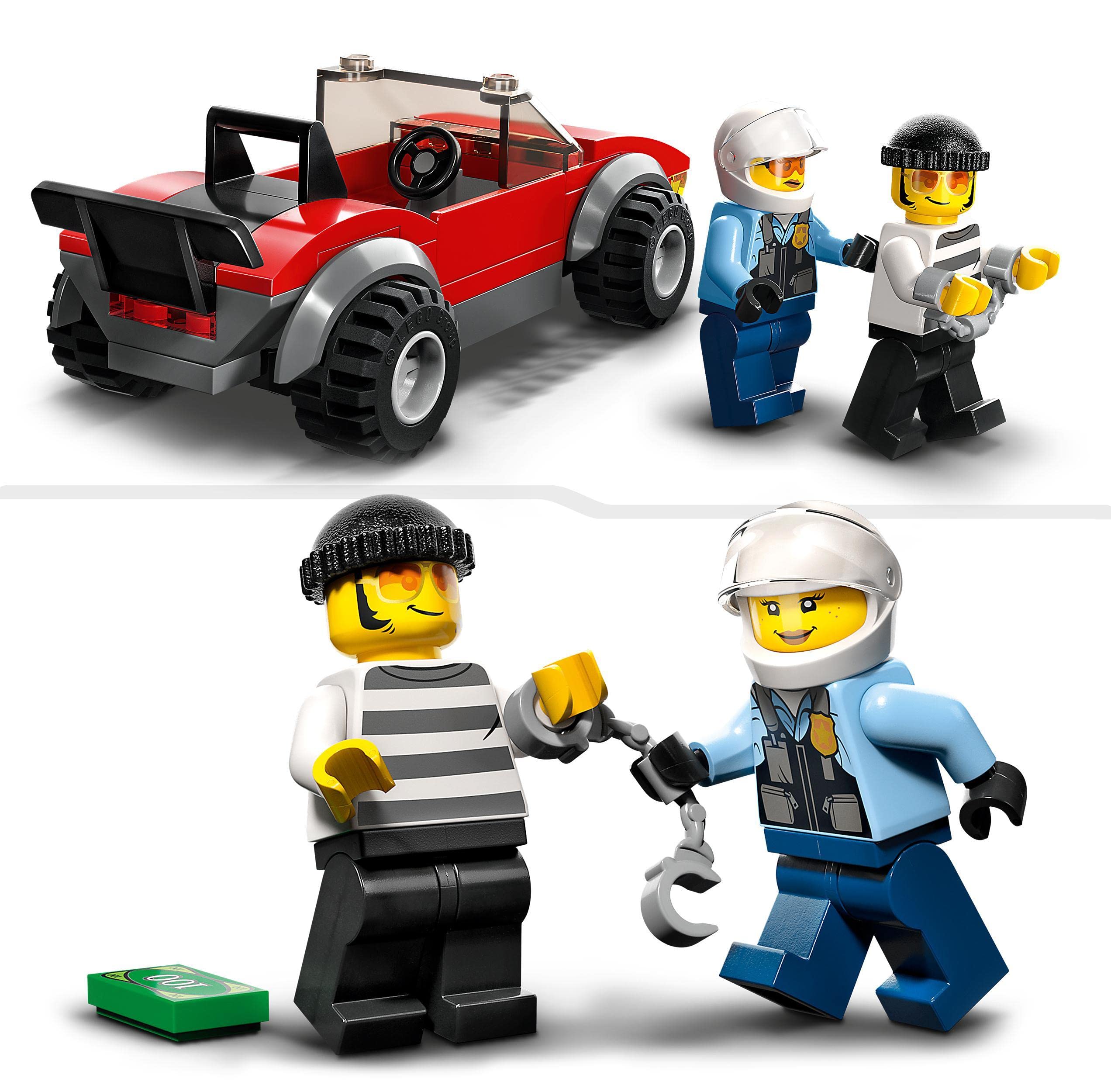 LEGO 60392 City Police Motorcycle Chase Toy Set with Race Car & 2 Police Minifigures – Birthday Gift Idea for Kids Ages 5+ – Fun Pretend Play & Adventure Scenes