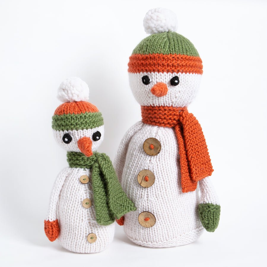 Tristan and Son Snowmen Christmas Knitting PDF Pattern - Easy Holiday DIY Knit Project for Festive Decor & Gifts