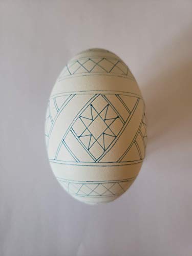 Pysanky Eggs Supplies – Goose Egg Pysanka Kits, Pre-Made Eggs with Beeswax Outlines, Pisanki Batik Art Supplies for Easter Decorations & Ukrainian Craft Gifts