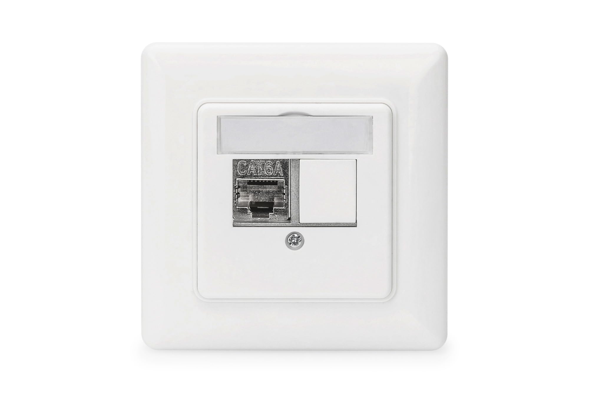 Digitus 2-Port Keystone Module Junction Box - Straight Outlet for Multimedia Modules - White - Ideal for Home & Office Network Setups