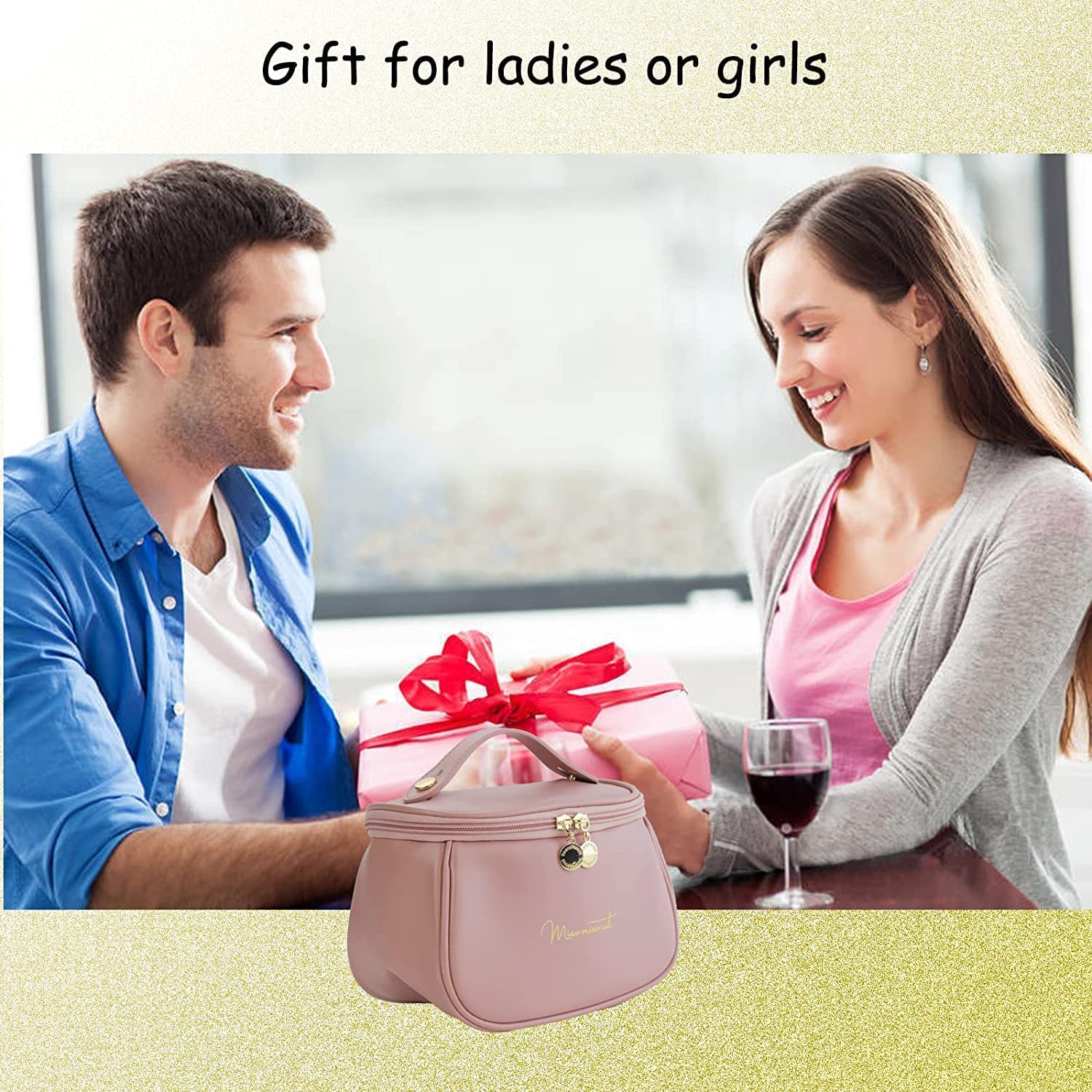 Travel Makeup Pouch Cosmetic Organizer Bag - Waterproof Shower & Wash Bag for Women | Portable Toiletry Organizer with Multiple Pockets | Perfect for Vacation, Gym & Daily Use (Light Pink)