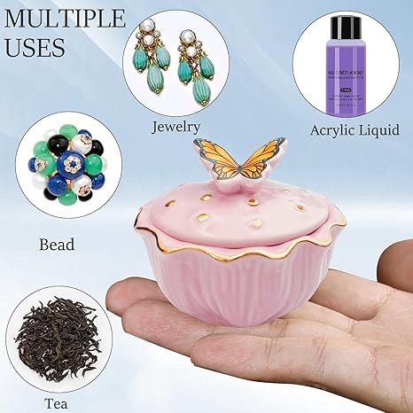 Butterfly Dappen Dish - Glass Nail Art Paint Palette for Acrylic & Gel Polish - Perfect for Nail Salons & DIY Manicures at Home
