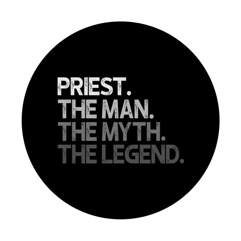 Priest Gift - The Man Myth Legend PopSockets Adhesive PopGrip - Perfect for Clergy Appreciation, Bible Study, and Church Events
