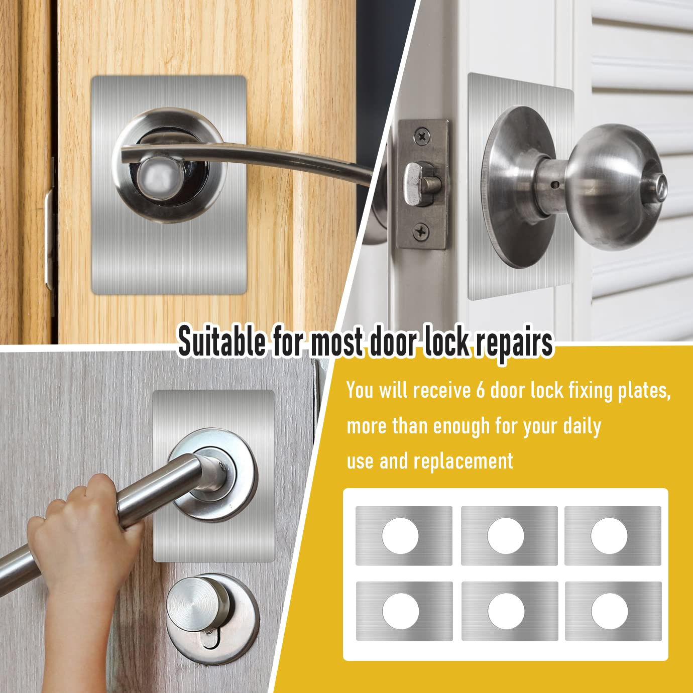 6-Pack Stainless Steel Door Lock Repair Kit - Secure Wobbly Handles & Locks for Home Safety