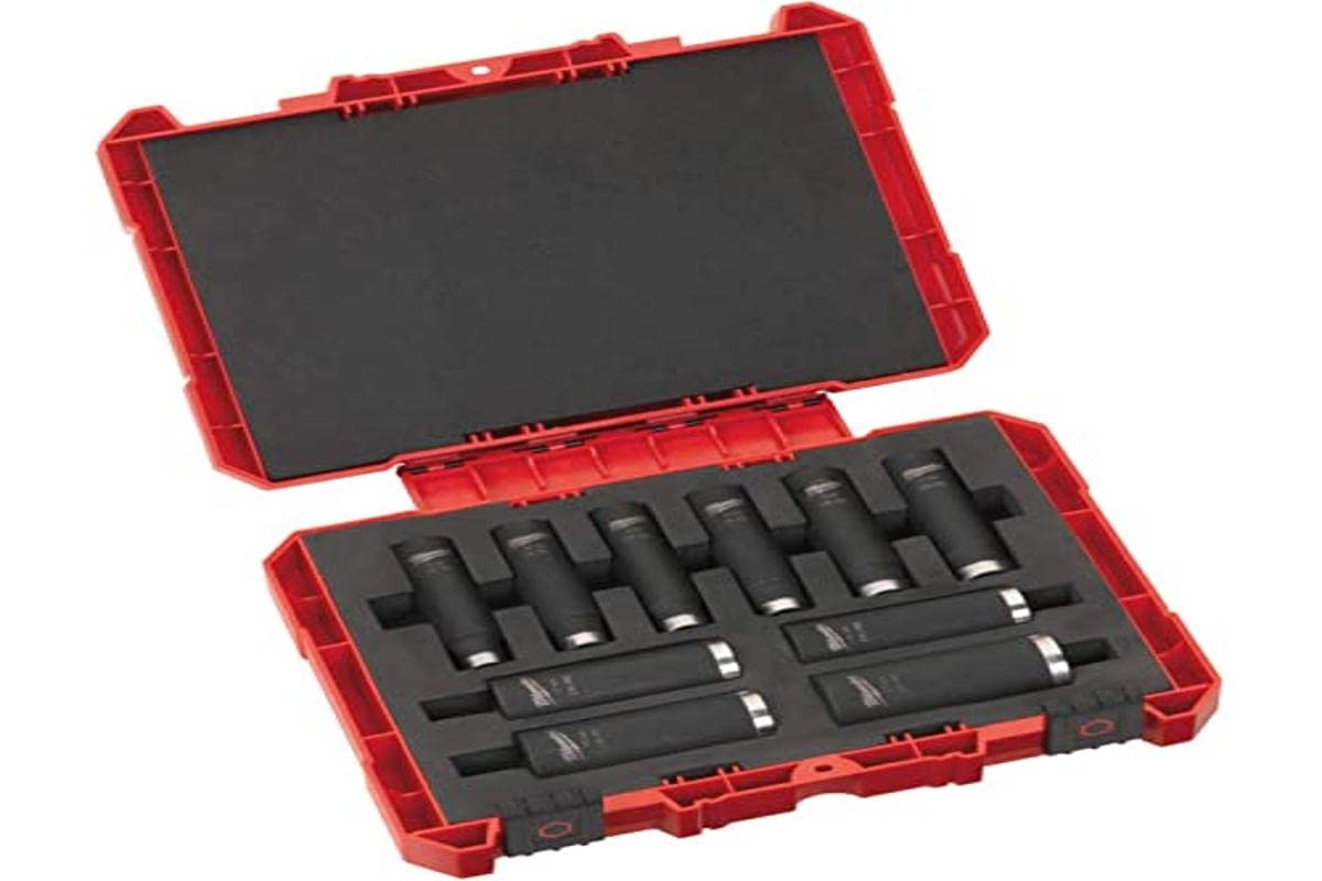 Milwaukee 10-Piece 1/2-Inch Drive SAE Socket Set - Premium Chrome Vanadium Steel Sockets for Automotive Repair & DIY Projects