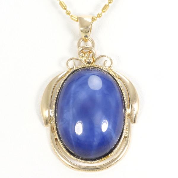 18K Yellow Gold Synthetic Star Sapphire Necklace for Women - Elegant & Durable Jewelry Gift for Birthday, Anniversary & Special Occasions