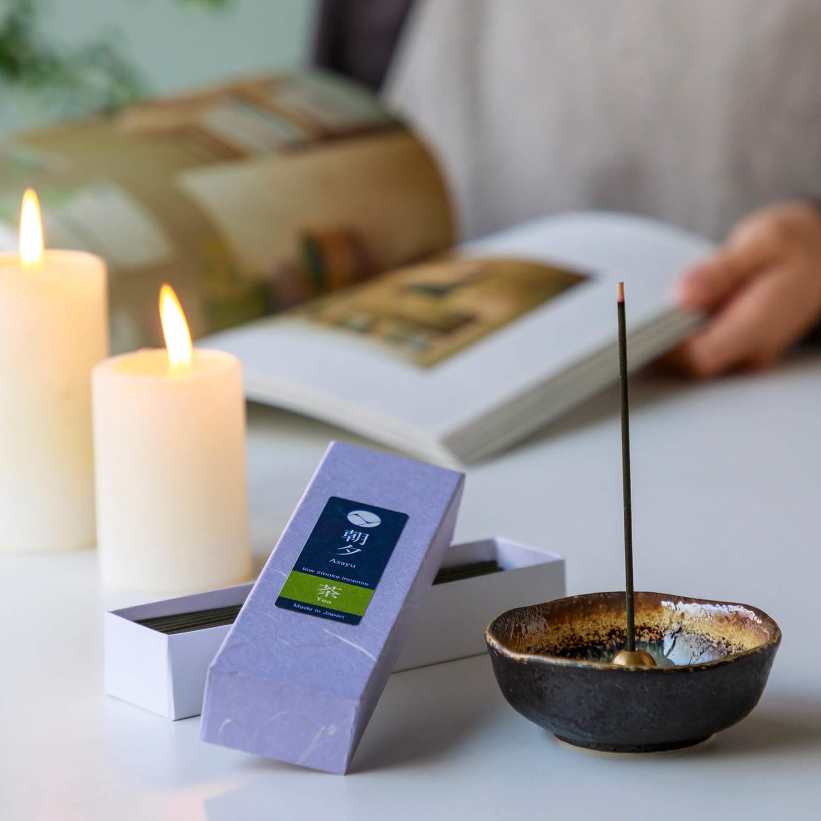 Premium Japanese Matcha Green Tea Incense Sticks - 20g Sample Size | 100% Natural, Low Smoke & Non-Toxic | Made in Japan | Perfect for Meditation, Yoga, Mindfulness & Home Relaxation | Morning Energy Boost & Stress Relief