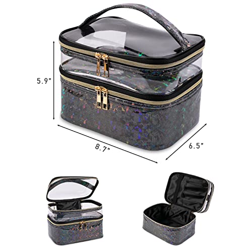Travel Makeup Pouch Organizer Bag - Waterproof Cosmetic Case for Women, Perfect for Airplane Carry-on & Vacation Essentials Storage