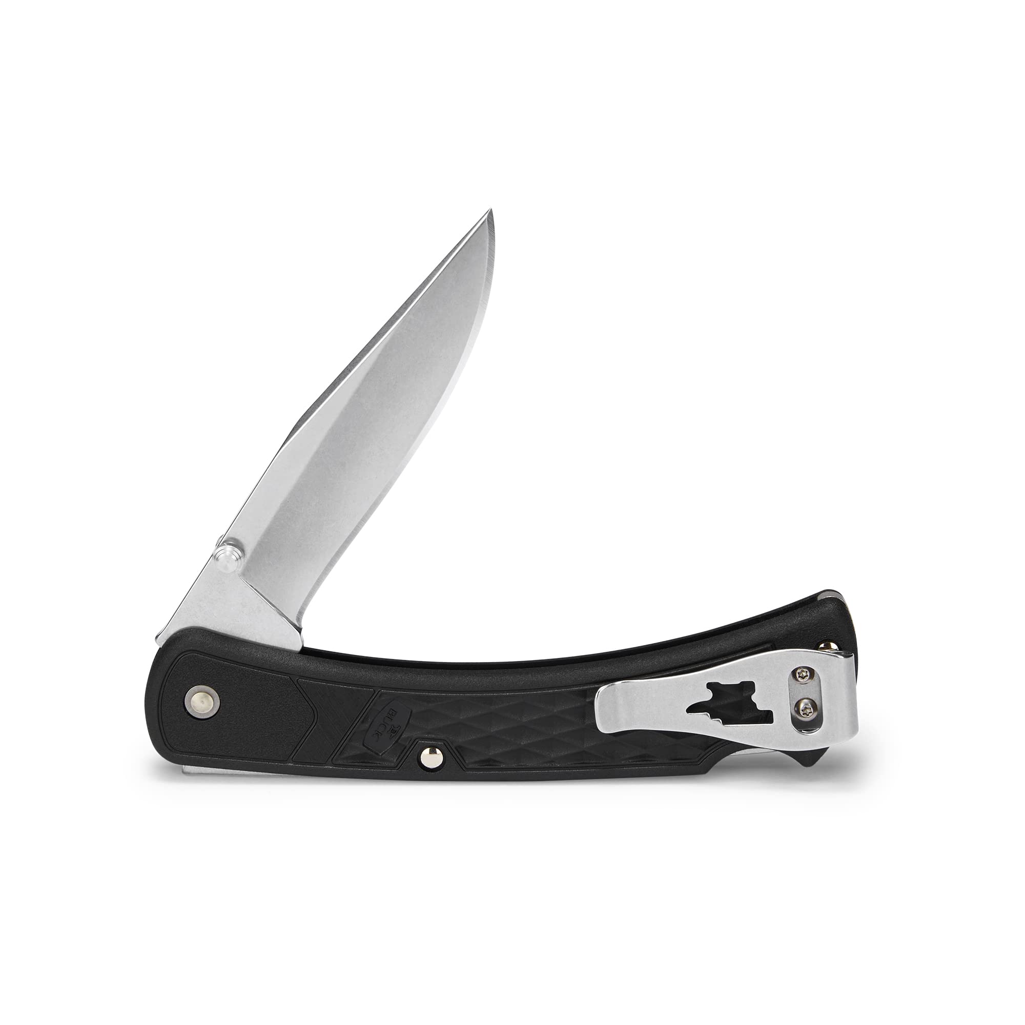 Buck Knives Slim Select Lockback Pocket Knife - Thumb Studs & Reversible Deep Carry Clip - EDC, Camping, Hiking & Outdoor Activities