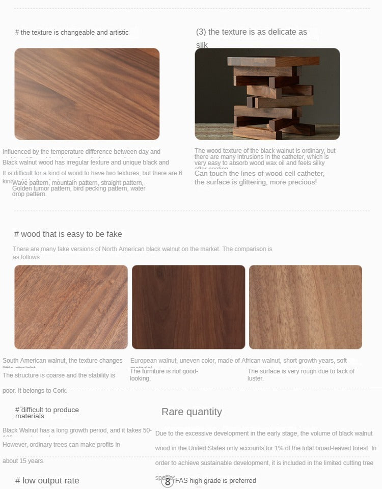 Solid Black Walnut Coffee Table - Handcrafted Wooden Living Room Furniture for Modern Home Decor, Perfect for Lounge, Family Gatherings & Coffee Time