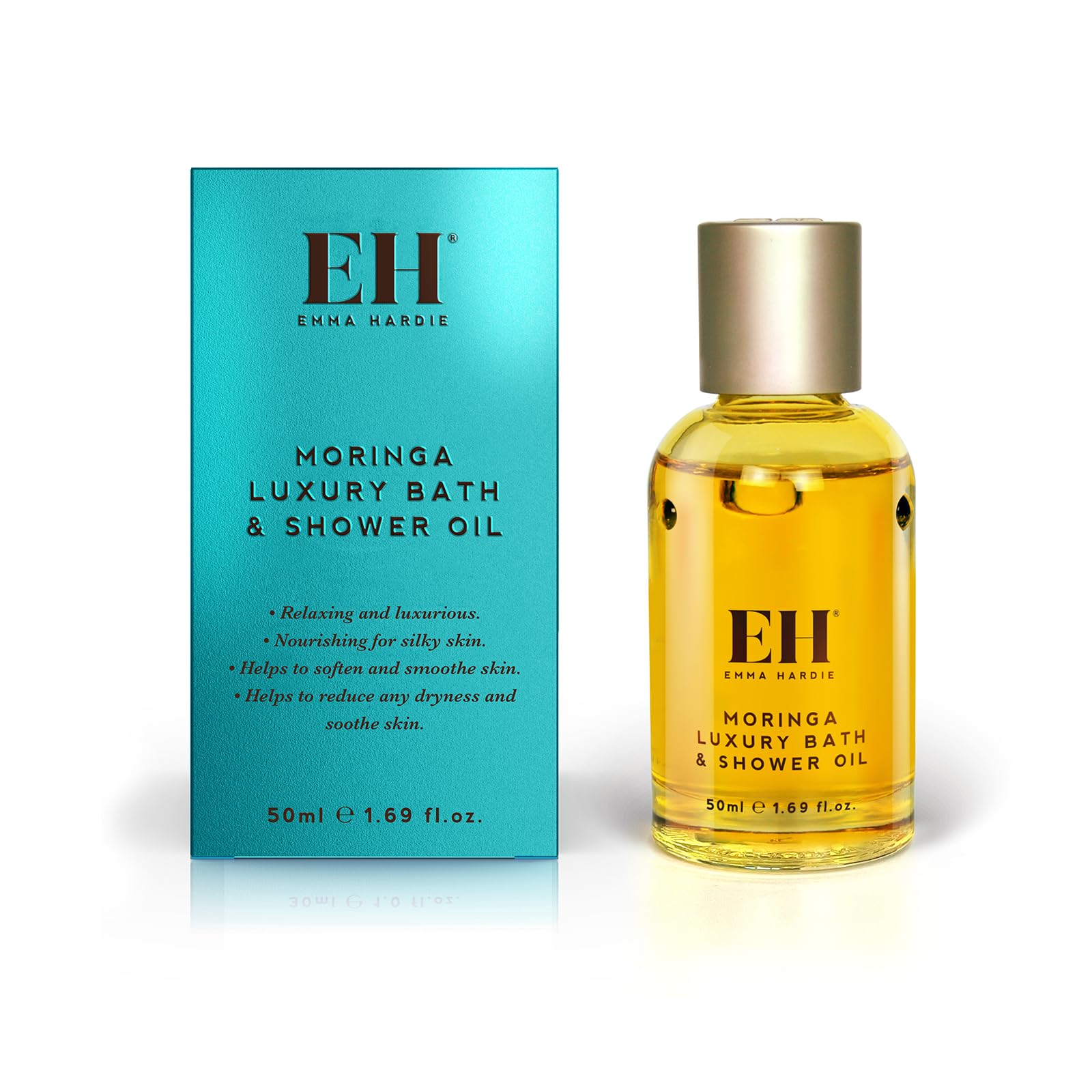 Emma Hardie Moringa Luxury Bath & Shower Oil - Hydrating Body Oil with Grape Seed, Sweet Almond & Orange Peel Oils - Nourishing Skin Care for Dry Skin - Travel Size (100ml) - Perfect for Spa Days, Relaxing Baths & On-The-Go Hydration