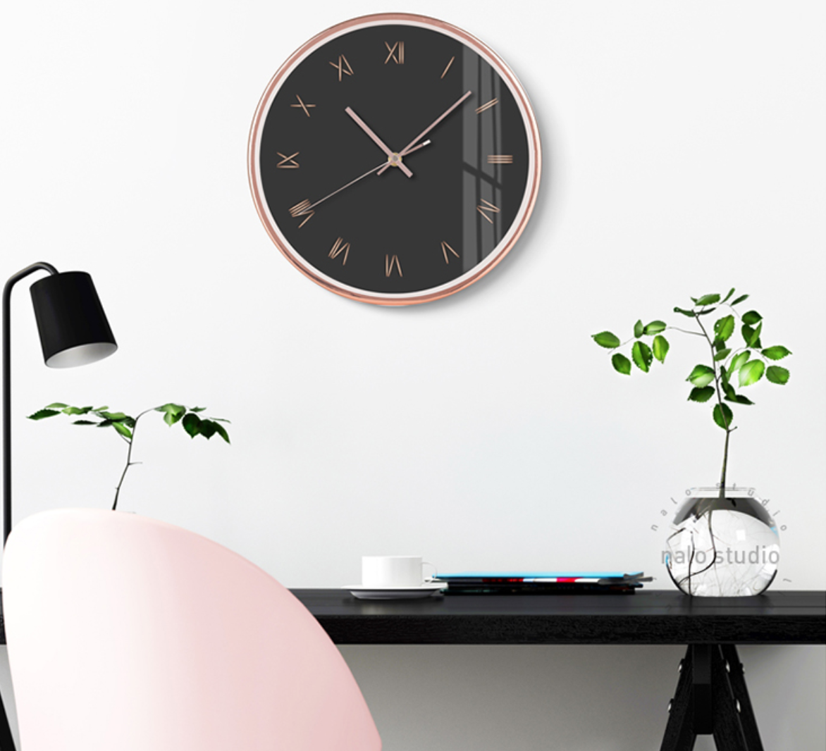 Marcello Gold Series Pop Art Wall Clock - Modern Decorative Clock for Living Room, Bedroom & Office - Unique Gift Idea for Home Decor