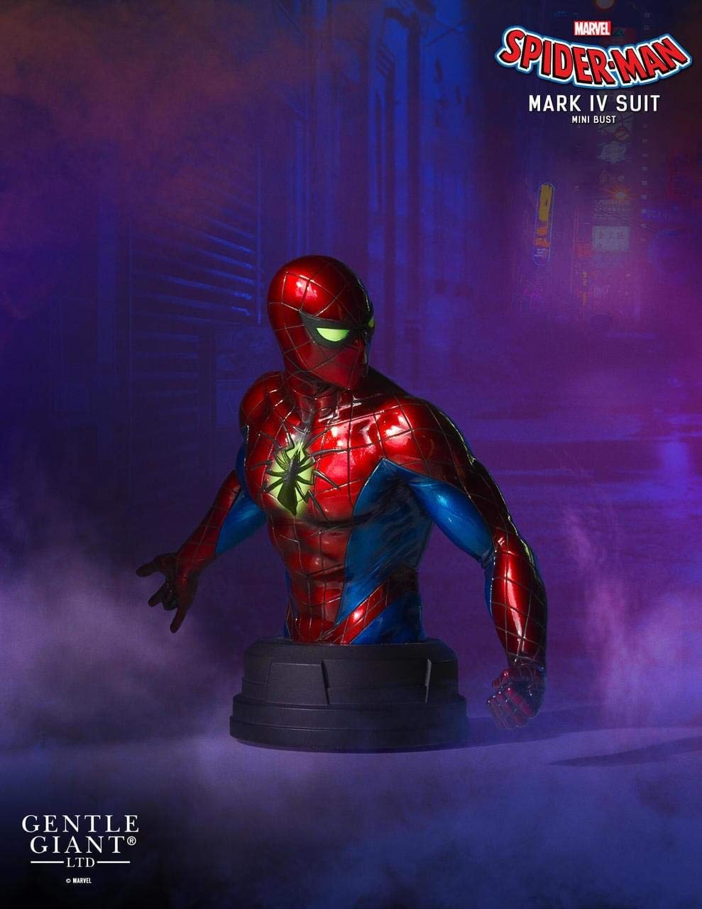 Entertainment Earth Spider-Man Mark IV Suit Mini Bust - Collectible Marvel Superhero Statue for Display & Home Decor