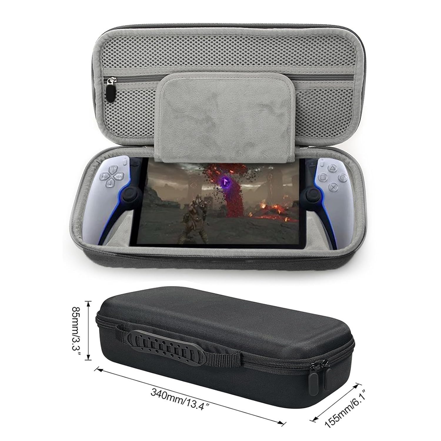 AriKroii 4-in-1 Accessories Bundle for PlayStation Portal - PS Portal Protective Case, Hard PC Clear Cover, 2 Screen Protectors & 2 Thumb Grips - Perfect for Gaming Protection and Enhanced Gameplay Experience