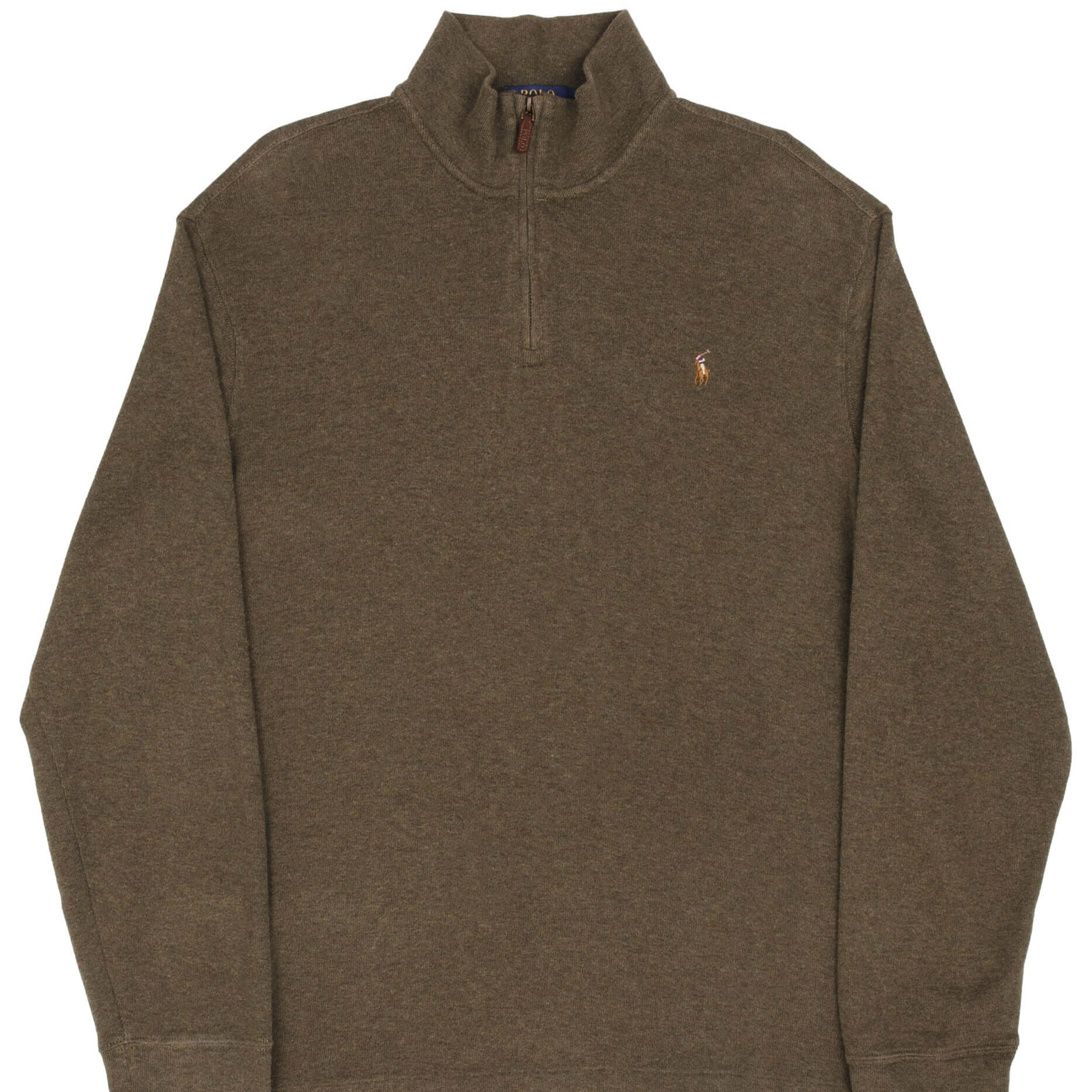 Ralph Lauren Men's Green Quarter-Zip Sweater - Size 2XL - Casual Pullover for Work & Outdoor Activities