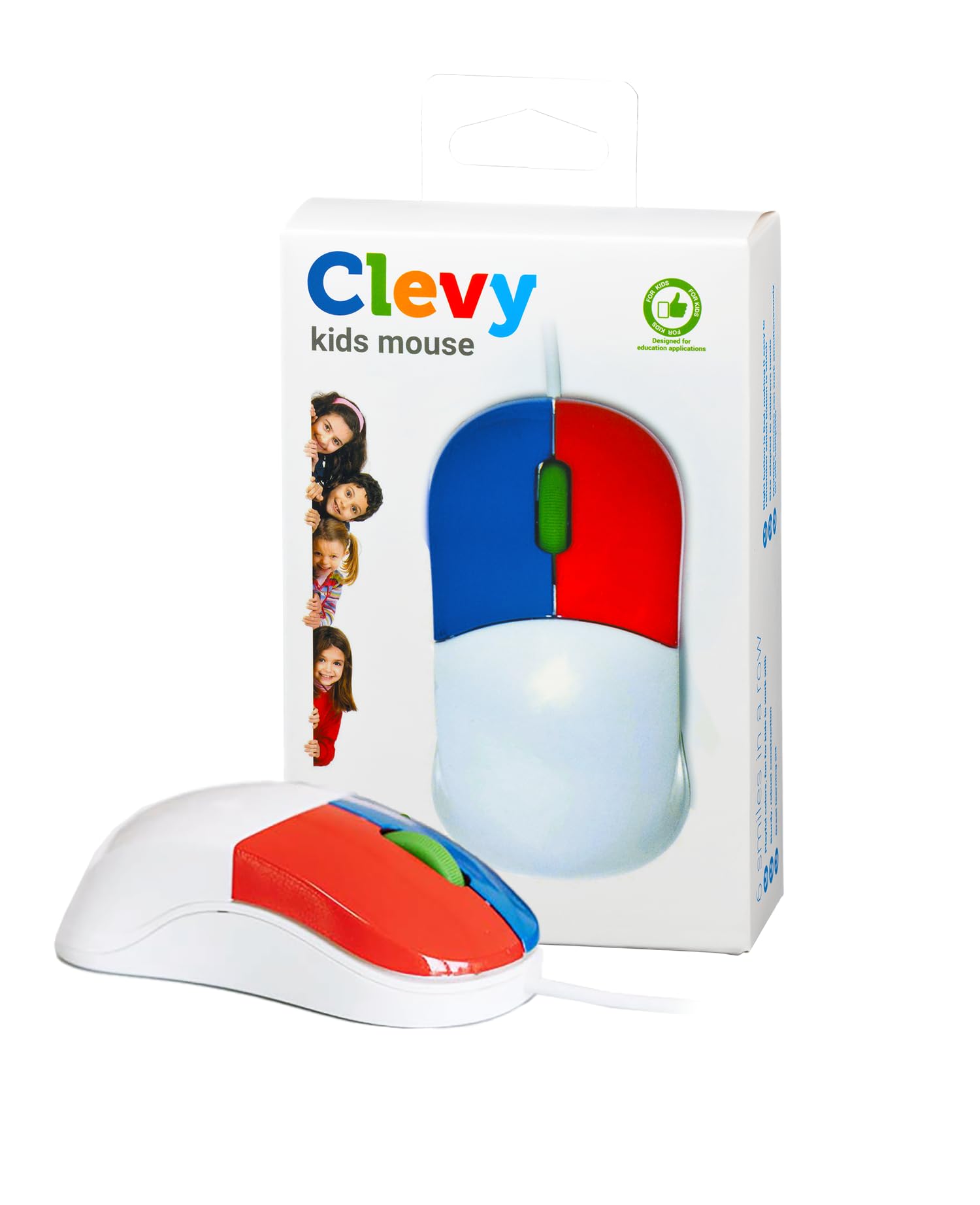 Clevy Kids Mouse and Keyboard Bundle - Spill-Proof Large Print Lowercase Keyboard & Ergonomic Mouse for Children - Compatible with Windows & Mac OS - Perfect for Homeschooling, Online Learning & Typing Practice