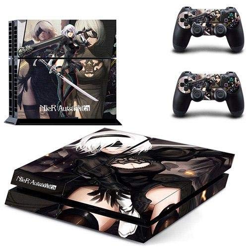 Nier Automata PS4 Pro Skin Sticker Decal - Custom Vinyl Wrap for Sony PlayStation 4 Console & 2 Controllers - Protective Cover for PS4 Slim/Pro - Perfect for Gaming Setups & Anime Themed Rooms