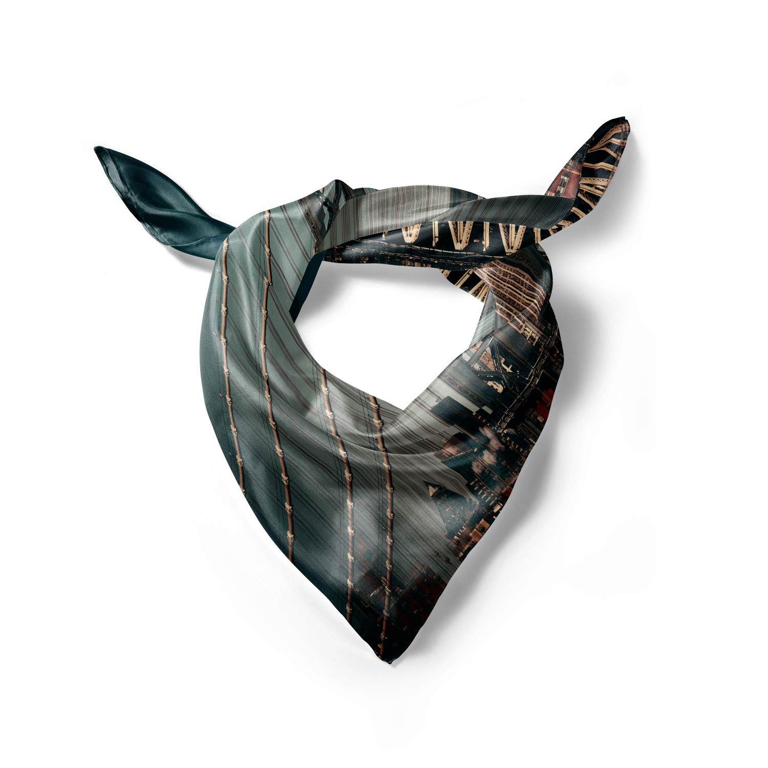 Ambesonne Landscape Headscarf - Cityscape Buildings Design, Lightweight Hijab Scarf for Women, Fashionable Muslim Head Covering - Perfect for Daily Wear, Travel & Special Occasions