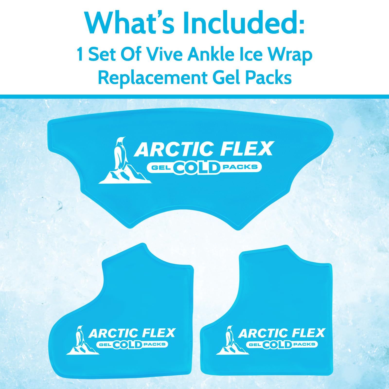 Arctic Flex Gel Replacement Packs - Reusable Hot & Cold Therapy Gel Ice Packs for Ankle Brace - Flexible Compression Wrap for Injury Recovery, Pain Relief & Swelling Reduction - Perfect for Athletes, Men & Women - Ideal for Sports Injuries, Post-Workout Recovery & Joint Pain Management