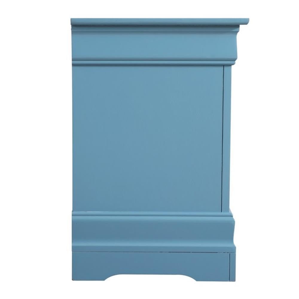 Glory Furniture Louis Phillipe 2-Drawer Nightstand in Teal - Modern Bedside Table for Bedroom, Guest Room & Nursery | Compact Storage with Smooth Gliding Drawers