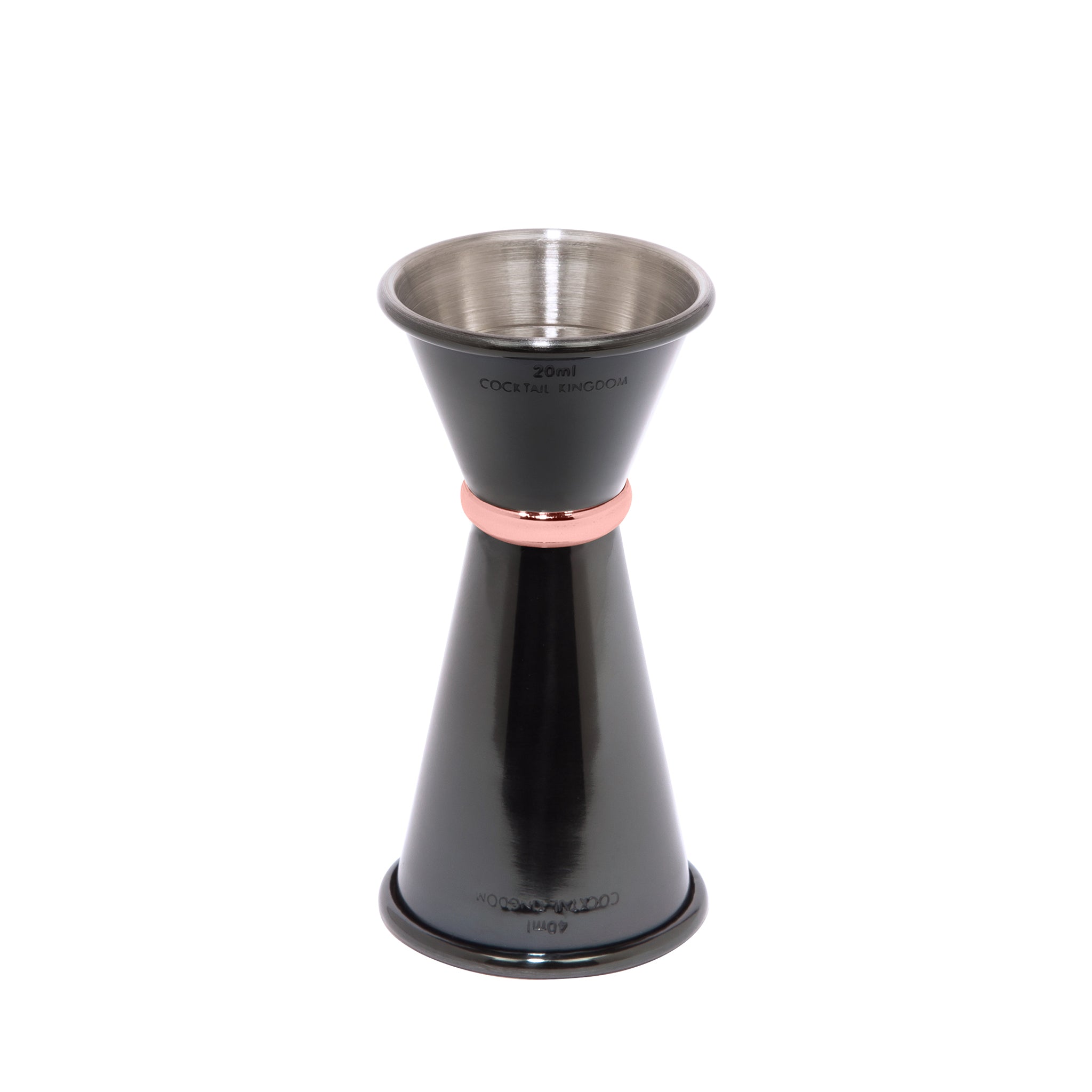 Japanese Style Jigger Gunmetal Black Copper Plated Ring - 20ml & 40ml Cocktail Measuring Cup for Home Bar, Mixology, and Professional Bartending