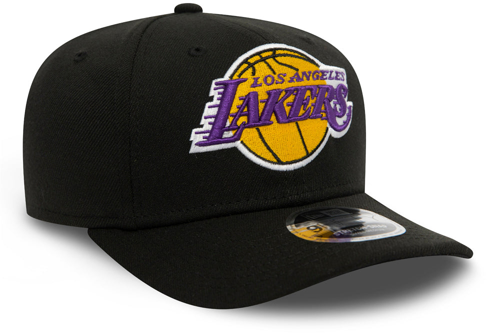 Los Angeles Lakers New Era 9Fifty Black Stretch Snapback Hat - Official NBA Adjustable Baseball Cap for Men & Women - Perfect for Games, Streetwear & Fan Collections
