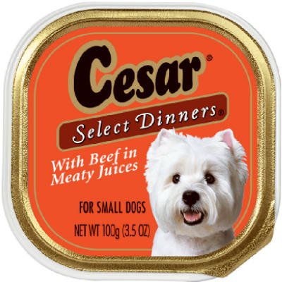 Premium Cesar Canine Cuisine Porterhouse Steak Flavor Wet Dog Food - 3.5oz Trays (Pack of 8) - Gourmet Meal for Small & Medium Dogs - Perfect for Special Occasions, Training Treats & Picky Eaters