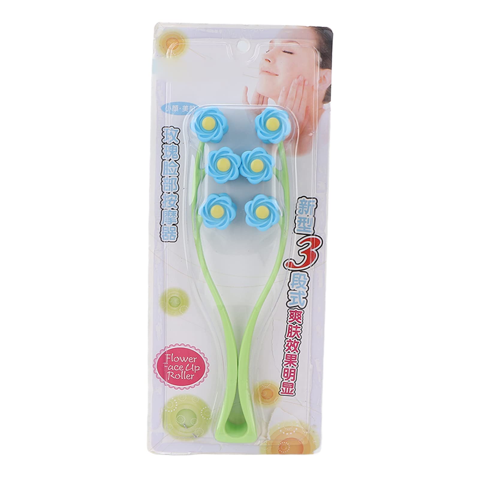 Flower-Shaped Face Massage Roller - Plastic Skin Care Massager for Relaxation & Anti-Aging (Blue) | Perfect for Home Spa, Facial Rejuvenation & Stress Relief