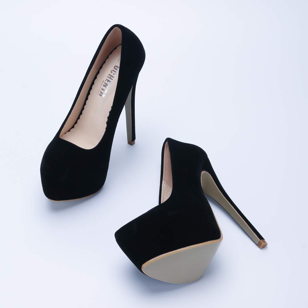 OCHENTA Women's Hidden Platform Stiletto High Heels - Slip On Pumps for Women | Comfortable Dress Shoes for Party, Wedding & Evening Events