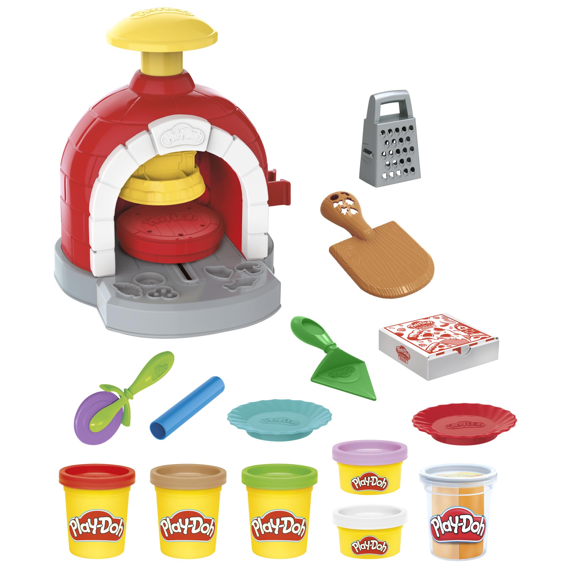 Play-Doh Kitchen Creations Pizza Oven Playset with 6 Cans & 8 Accessories - Fun Pretend Play Cooking Toy for Kids Ages 3+, Great for Preschool Learning, Classroom Activities & Creative Playtime