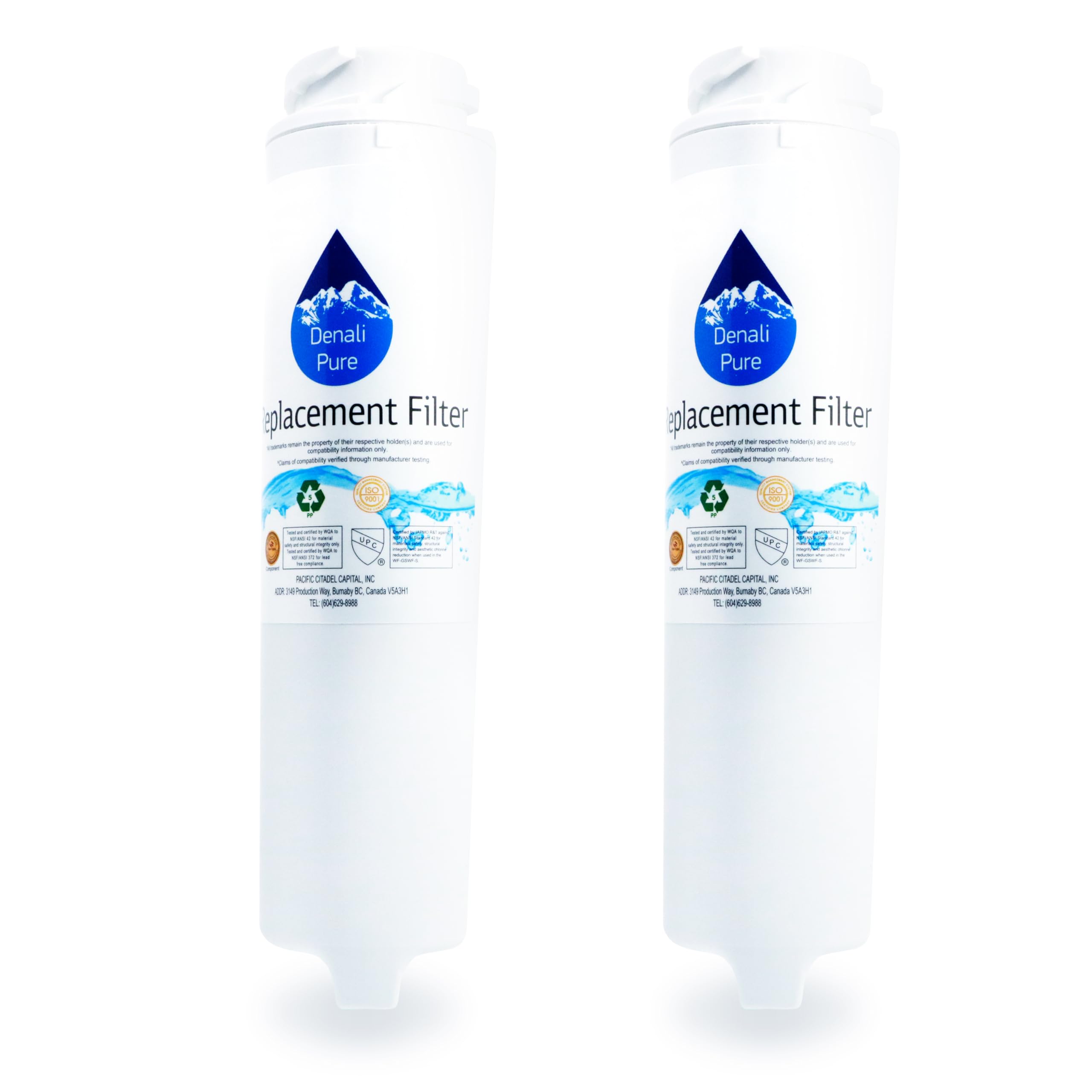 2-Pack GE PDS22MISACC Refrigerator Water Filter Replacement - Compatible with GE GSWF Fridge Water Filter Cartridge | Clean Drinking Water for Home & Office Use