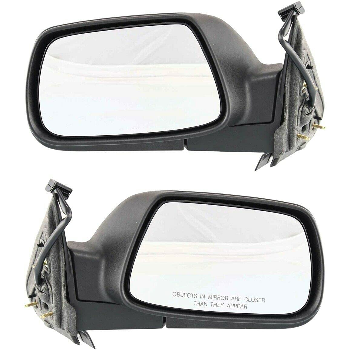 Black Textured Power Mirror Set - Left & Right Side Compatible (SET-JP30ER) | Perfect for Car Upgrades & Replacement Parts