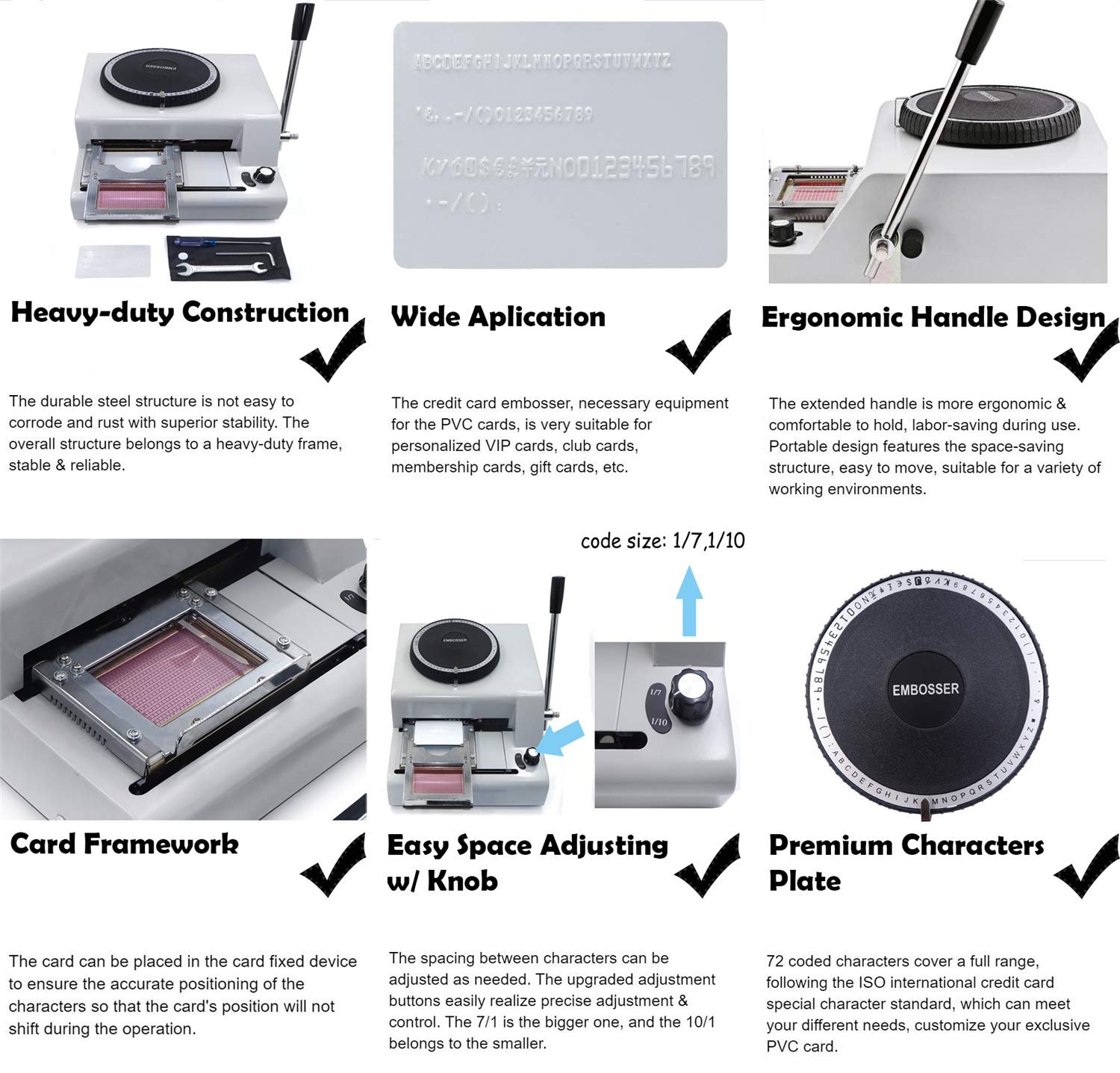 Manual Stamping Machine for PVC Letters - Personalized Card Embosser & Code Printer (Model ET-WORK001-RAW) | Perfect for DIY Crafts, Wedding Invitations, and Business Cards