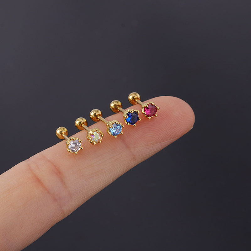 20G CZ Geometric Tragus Stud Earrings for Upper Lobe Piercing - Hypoallergenic Stainless Steel Body Jewelry for Women | Perfect for Daily Wear, Parties & Special Occasions (HSPJ299)