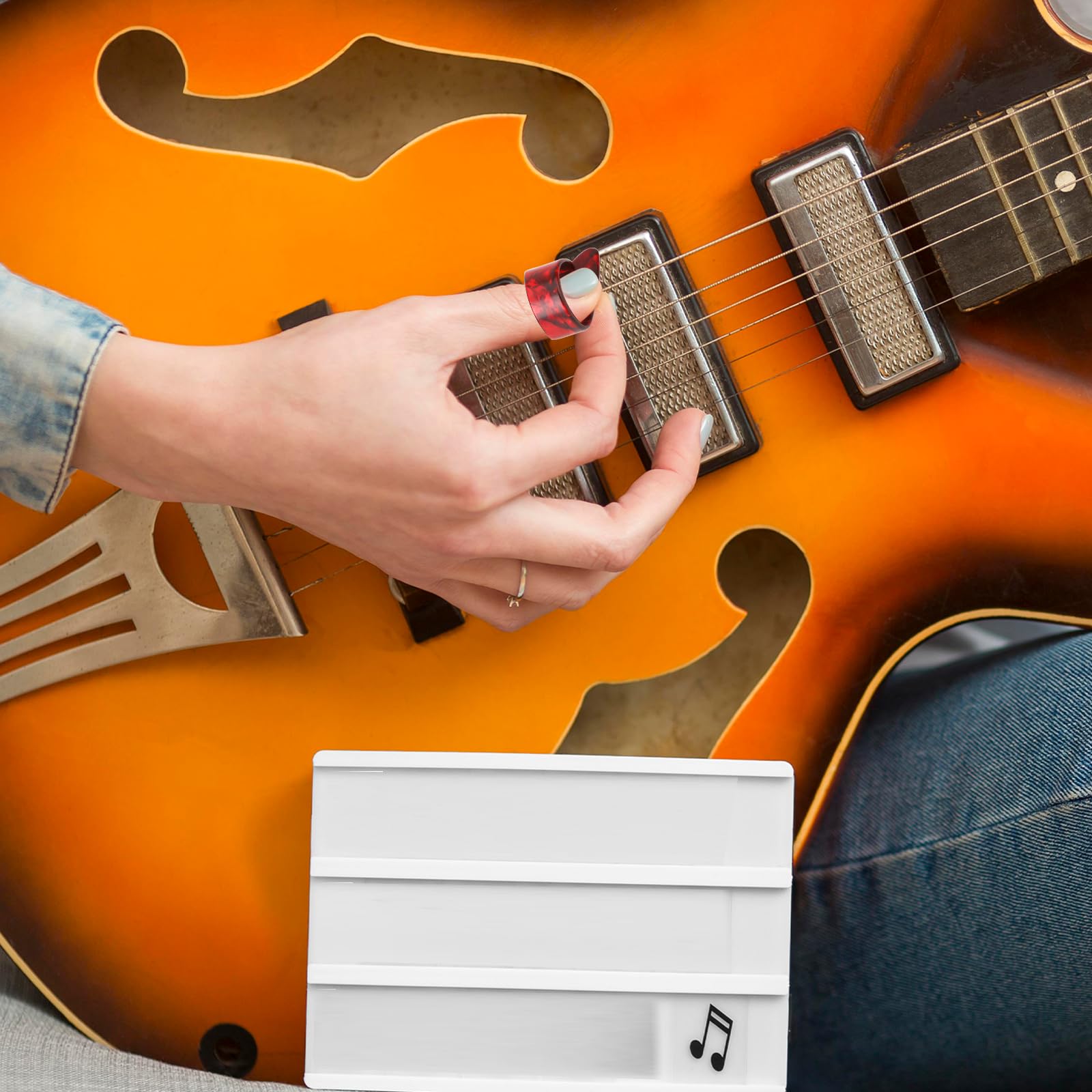 12pcs Medium Guitar Thumb Picks - 6 Color Celluloid Finger Picks for Acoustic Guitar, Banjo, Ukulele & Bass | Perfect for Fingerstyle Playing, Live Performances & Practice Sessions