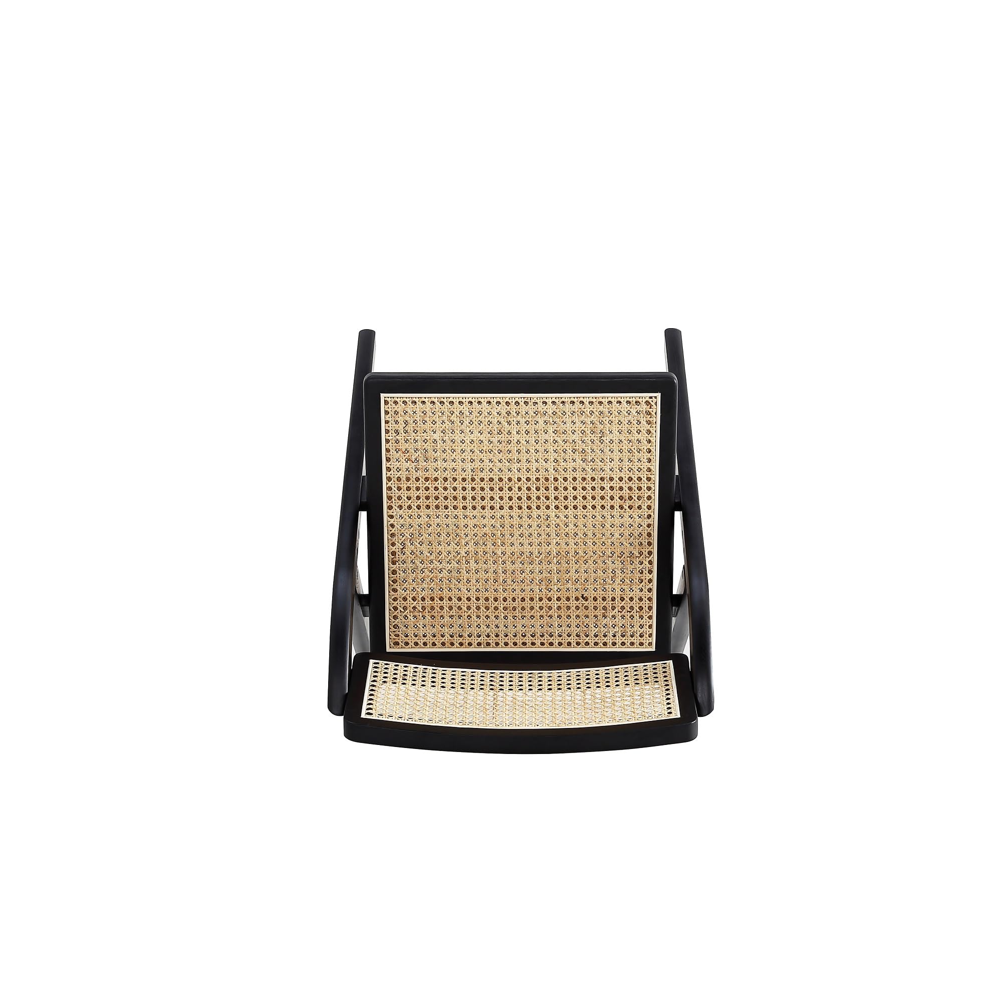 Manhattan Comfort Lambinet Folding Rattan Wicker Cane Side Chair - Set of 2 Black/Natural Outdoor Dining Chairs for Patio, Restaurant, Bistro, Cafe | Perfect for Al Fresco Dining, Backyard Gatherings & Commercial Use