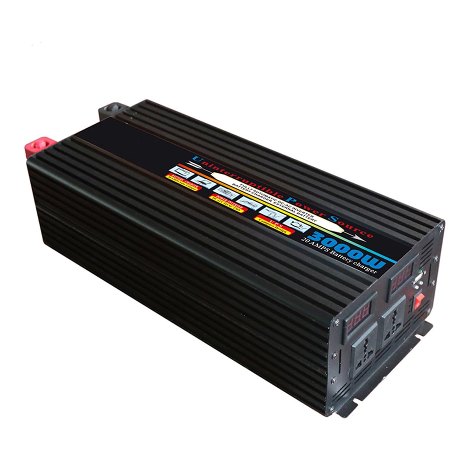 **MAAFRI 3000W Pure Sine Wave UPS Battery Backup - 24V/220V Uninterruptible Power Supply with LED Display & Charging Function - Ideal for Home, Office, and Electronics Protection**