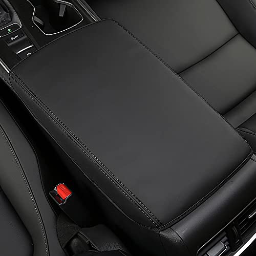 Premium Leather Car Center Console Cover for 2018-2022 Honda Accord - Black Stitched Armrest Protector | Interior Accessories for Comfort & Style | Perfect for Pet Owners & Daily Commute