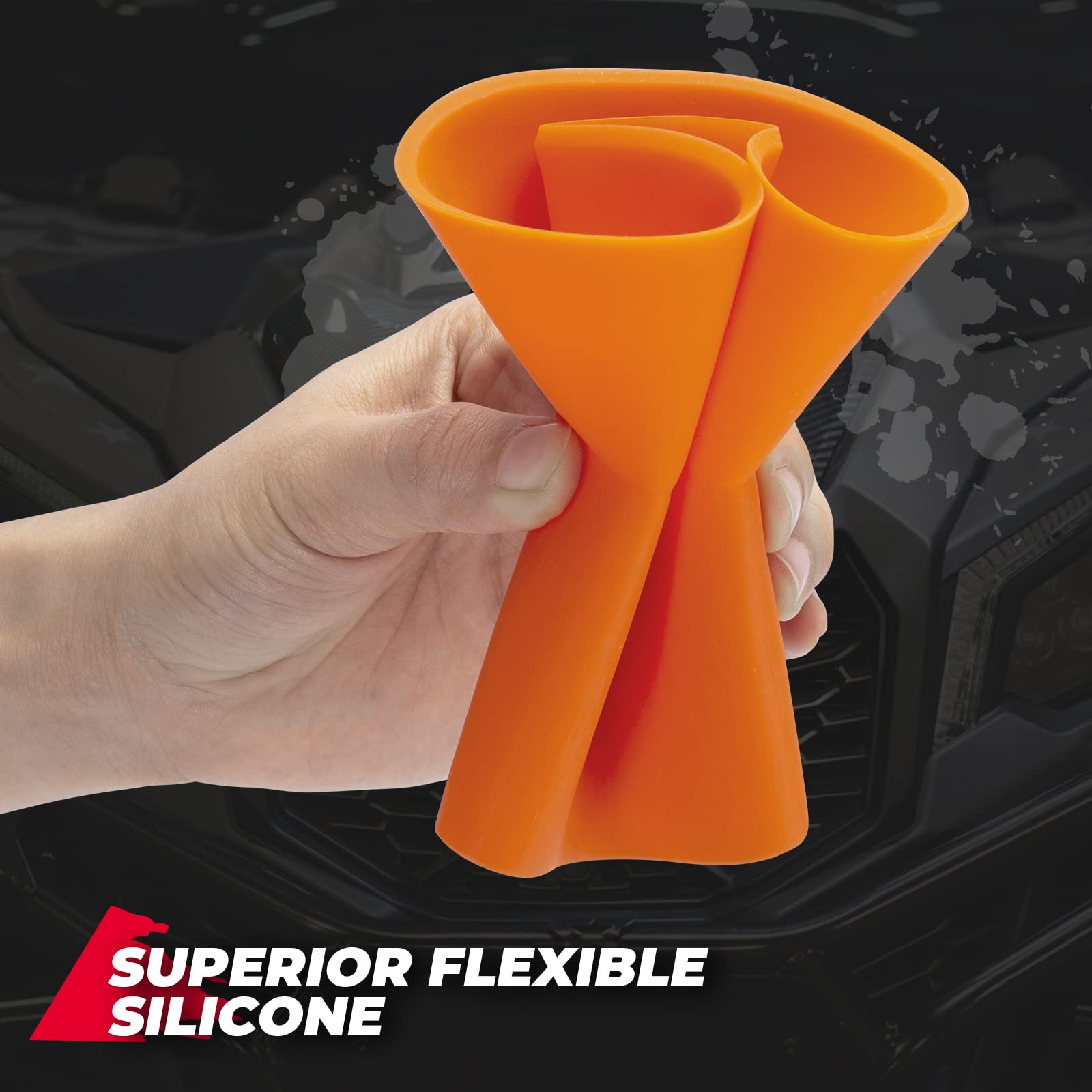 Kemimoto Flexible Silicone Oil Funnel for Can-Am Maverick X3 & Defender | Foldable Automotive Oil Change Funnel | Compatible with UTV, ATV, Cars, Motorcycles & Trucks | Perfect for Garage Maintenance & Off-Road Vehicle Care