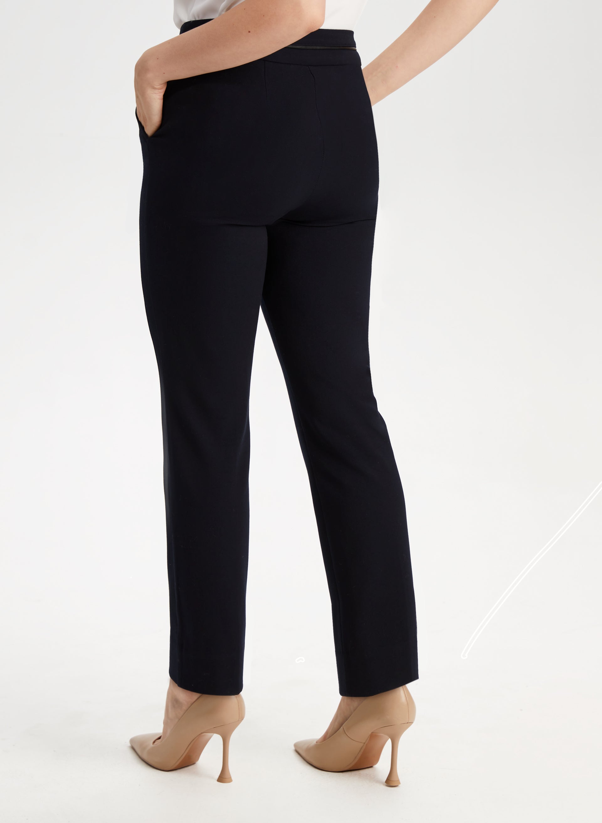 City Fit Straight Leg Pants for Women - High Waist Comfortable Office Work Trousers | Perfect for Business Casual, Travel & Everyday Wear
